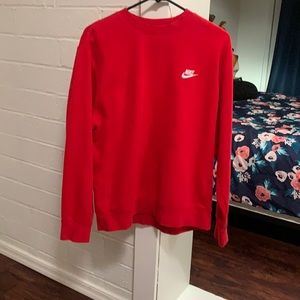 Red nike crewneck sweater